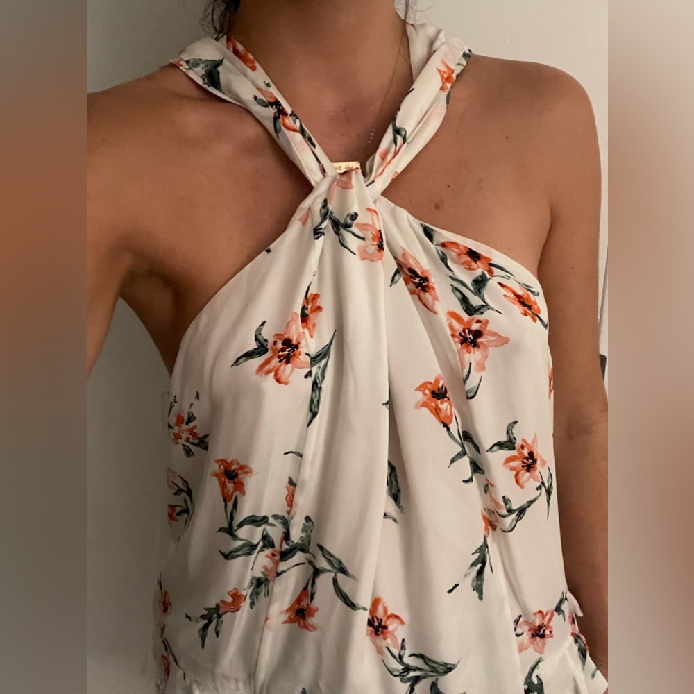 Joke silk floral halter top